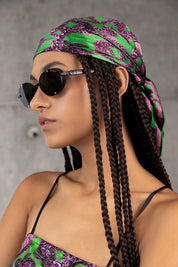 Silk Snake Scarf - Magenta x Jade (small)