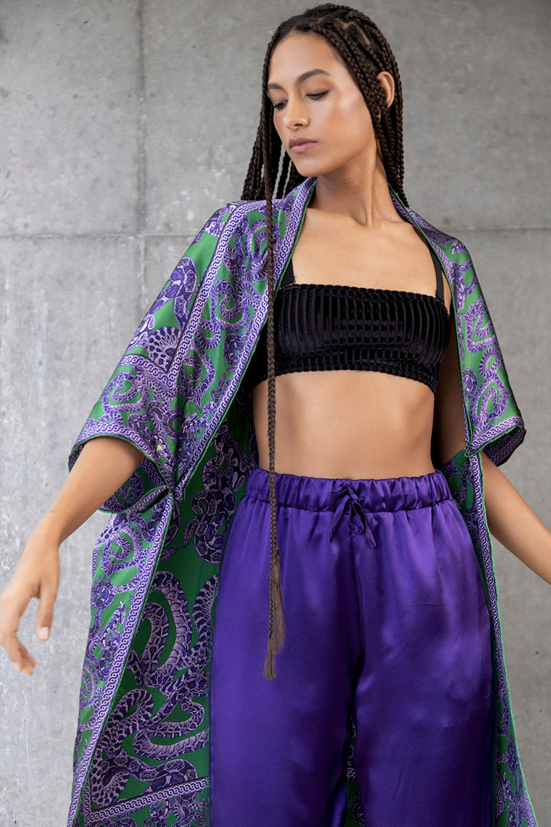 Silk Snake Kimono Coverup