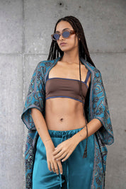 Silk Snake Kimono Coverup
