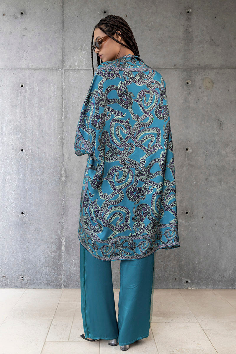 Silk Snake Kimono Coverup