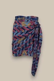 Crepe Mini Wrap Skirt – Coral Lavender