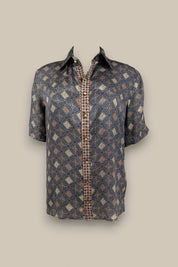 Gilded Azure Crepe Shirt