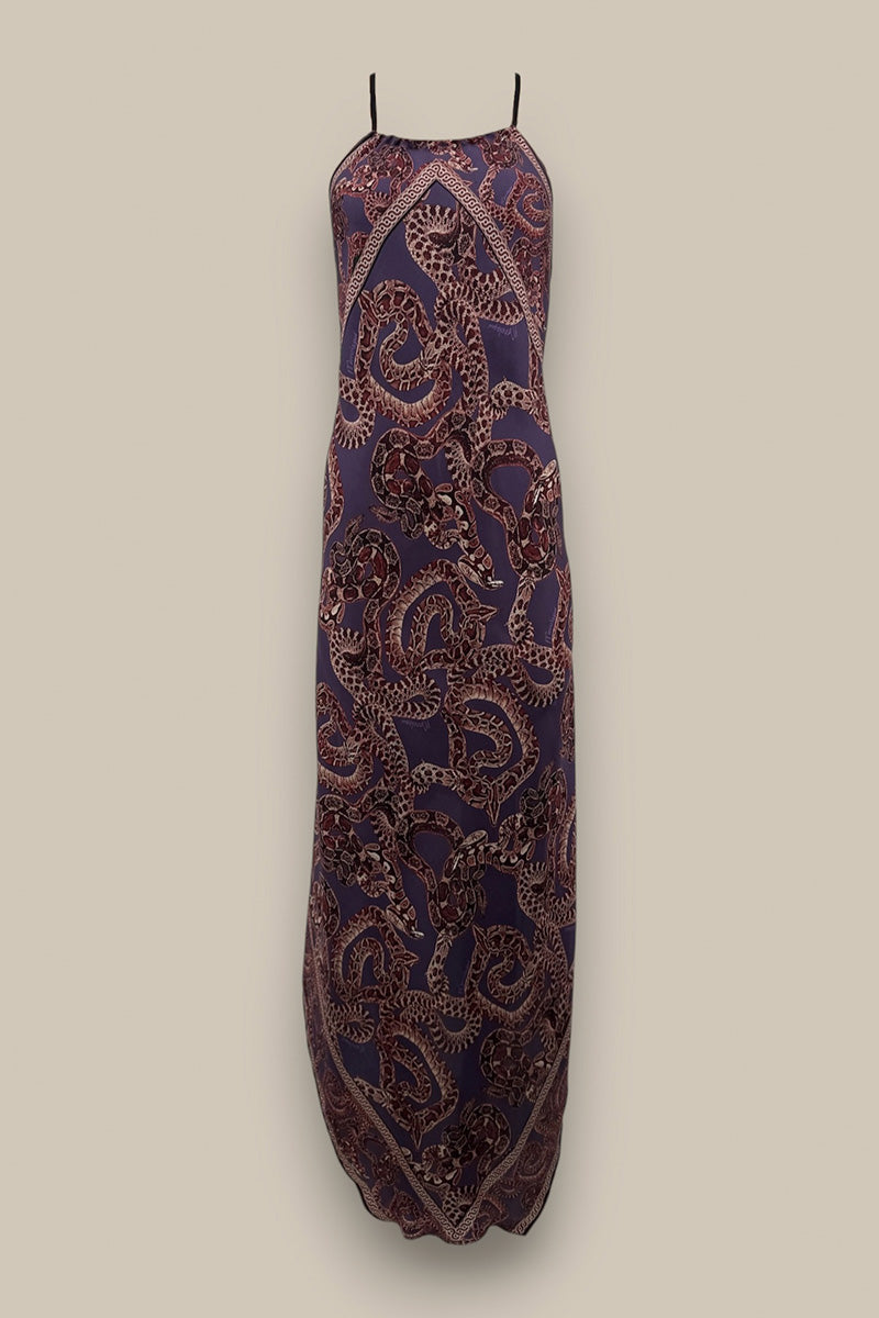 Silk Snake Scarf Dress - Maxi - Purple x Vino monzlapur Silk Snake Scarf Dress - Maxi - Purple x Vino monzlapur