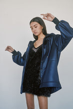 Load image into Gallery viewer, Metallic Neoprene Hoodie - Blue
