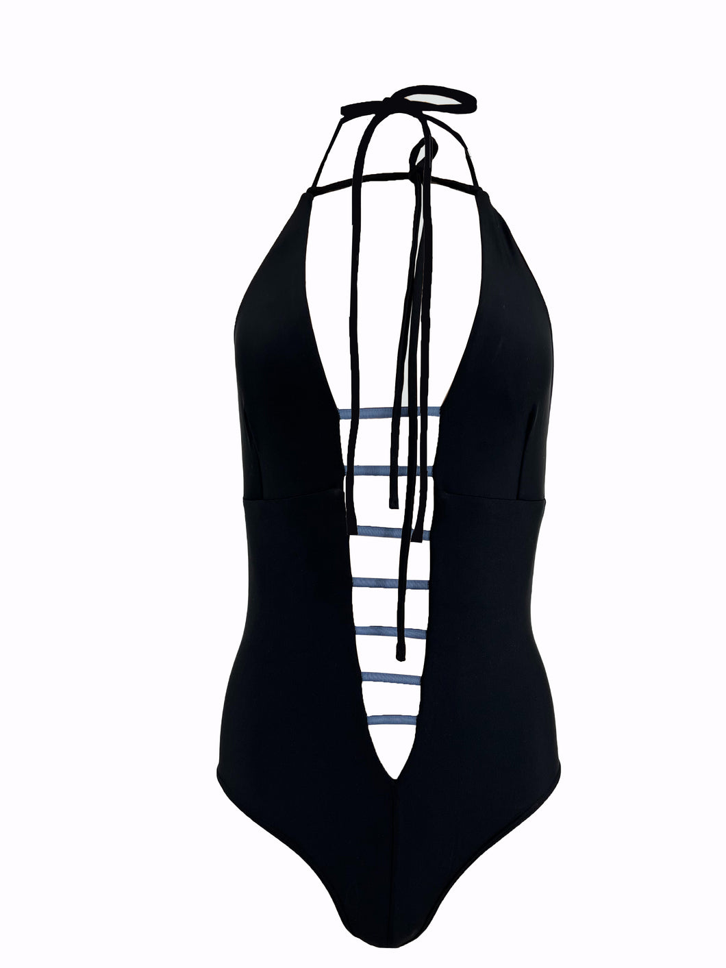 Bodysuit with contrast straps - Black