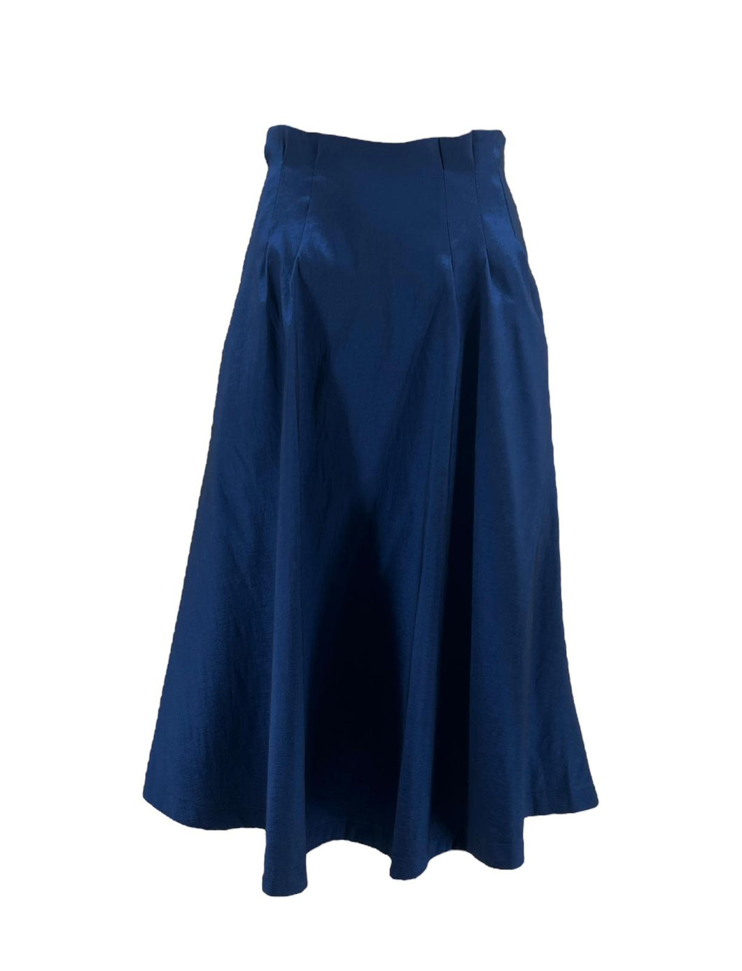 Box Pleated Taffeta Skirt - Blue