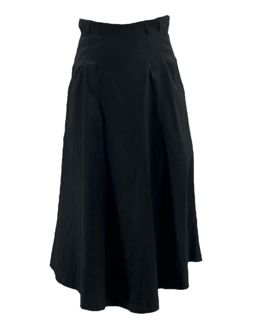 Box Pleated Taffeta Skirt - Black