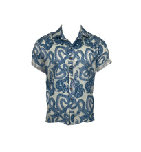 Load image into Gallery viewer, Blue Rain Silk Snake Shirt - Short Sleeve
