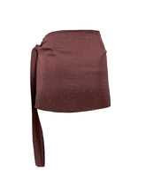 Load image into Gallery viewer, Rosè Satin Mini Wrap Skirt with Crystals - Limited Edition
