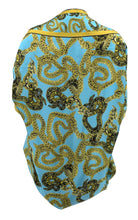 Load image into Gallery viewer, Snake Print Silk Scarf Cover Up - Turquoise
