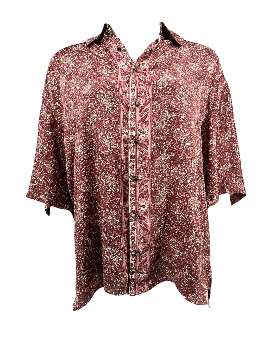 Paisley Crepe Shirt - Red