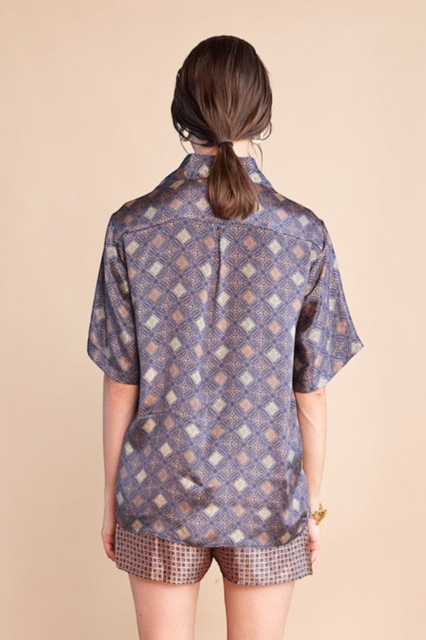 Gilded Azure Crepe Shirt