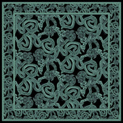 Silk Serpent Noir Scarf Small -Forest Green