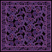 Silk Serpent Noir Scarf Small -Magenta x Black