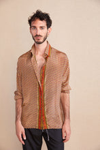 Load image into Gallery viewer, Embossed Oriental Motif Long Sleeve Shirt - Burnt Sienna
