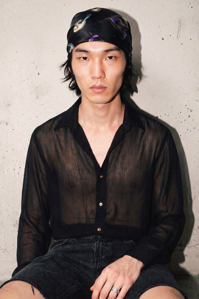 Horses Wear Wigs Small Scarf - Black *PREORDER*