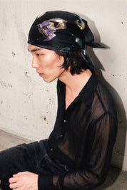 Horses Wear Wigs Small Scarf - Black *PREORDER*