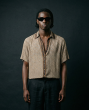 Embossed Botanic Short Sleeve Crepe Shirt - Copper