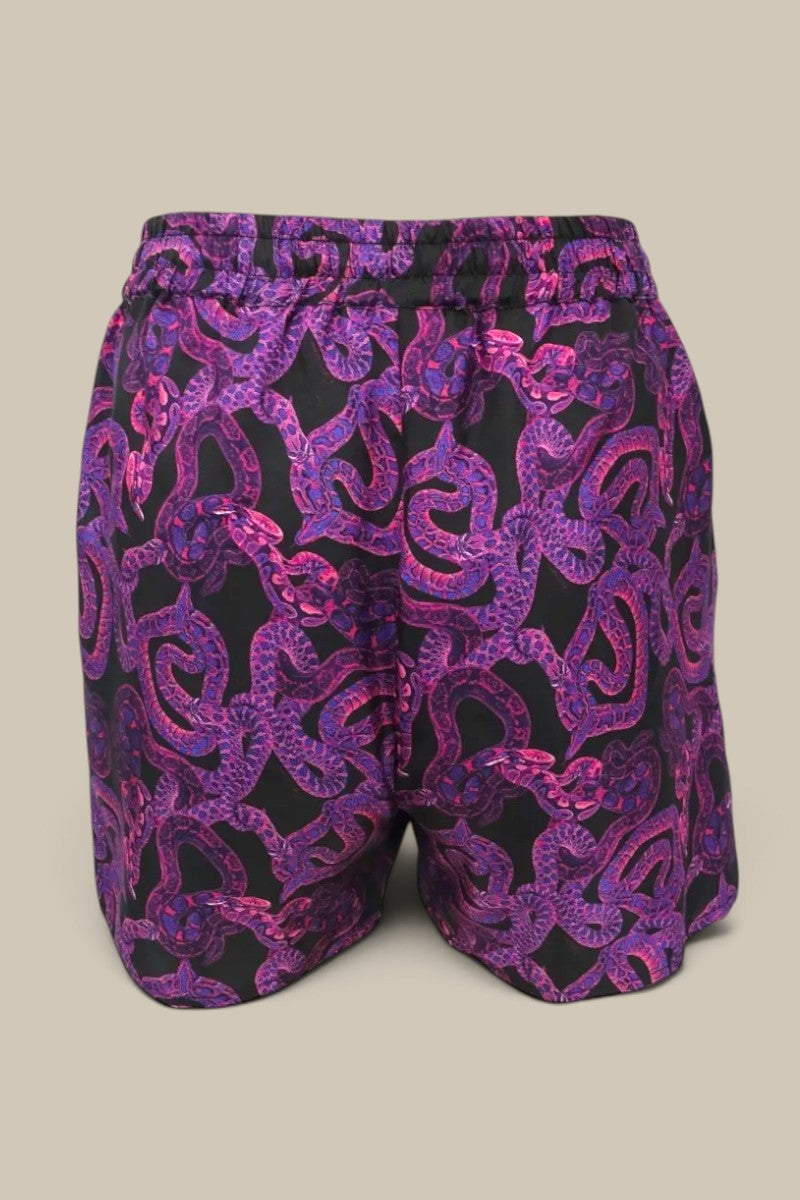 Serpent Noir Shorts - Magenta