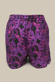 Serpent Noir Shorts - Magenta