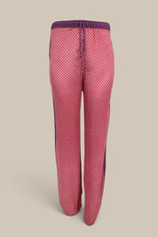 Embossed Botanic Crepe Pant- Pink