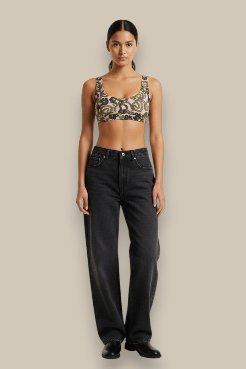 Snake Print Bralette - Bubble Gum
