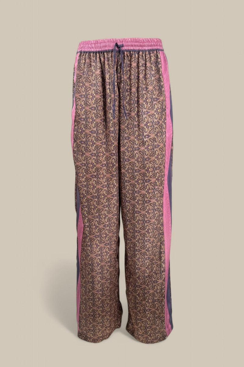 Paisley Motif Pant with Stripe- Lilac