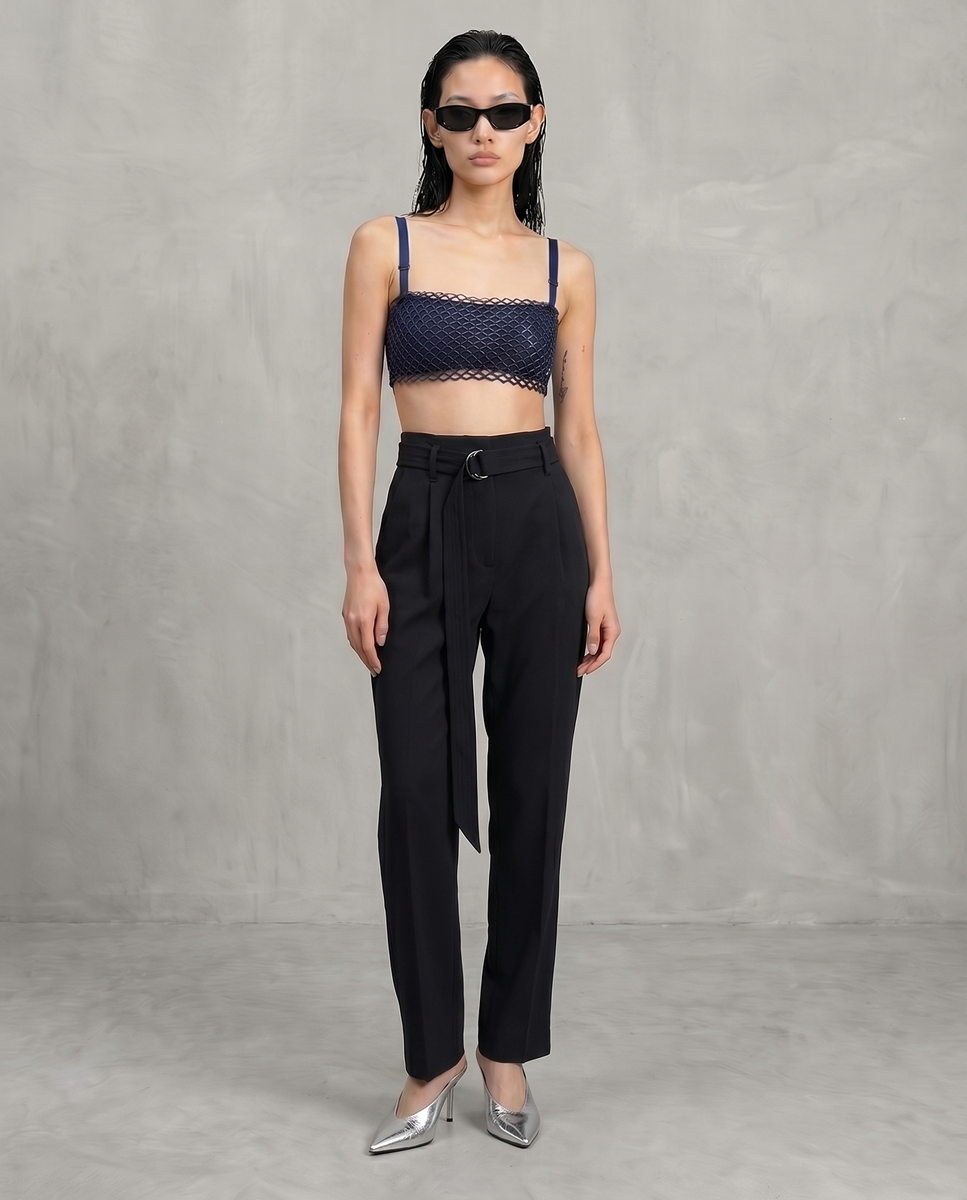 Black Crepe High-waisted Pant