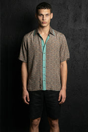 Paisley Motif Short Sleeve Shirt- MInt