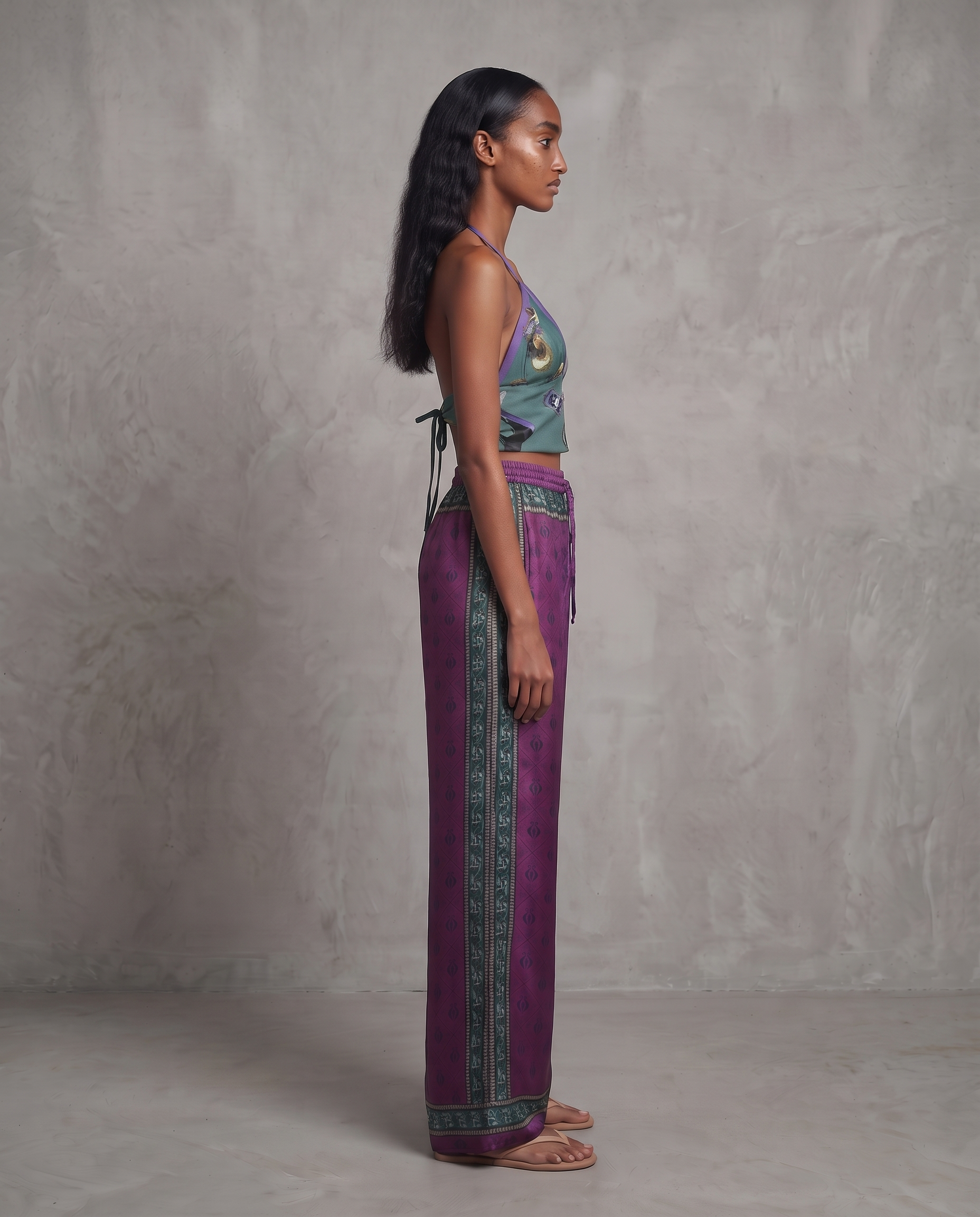 "Horses Wear Wigs" Silk Halter- Sage