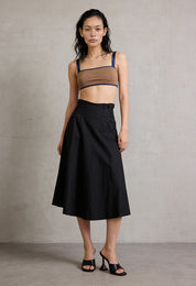 Bandeau - Nude with Navy Straps