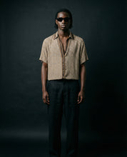 Embossed Botanic Short Sleeve Crepe Shirt - Copper