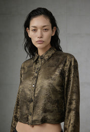 Burnt Gold Cropped Shirt
