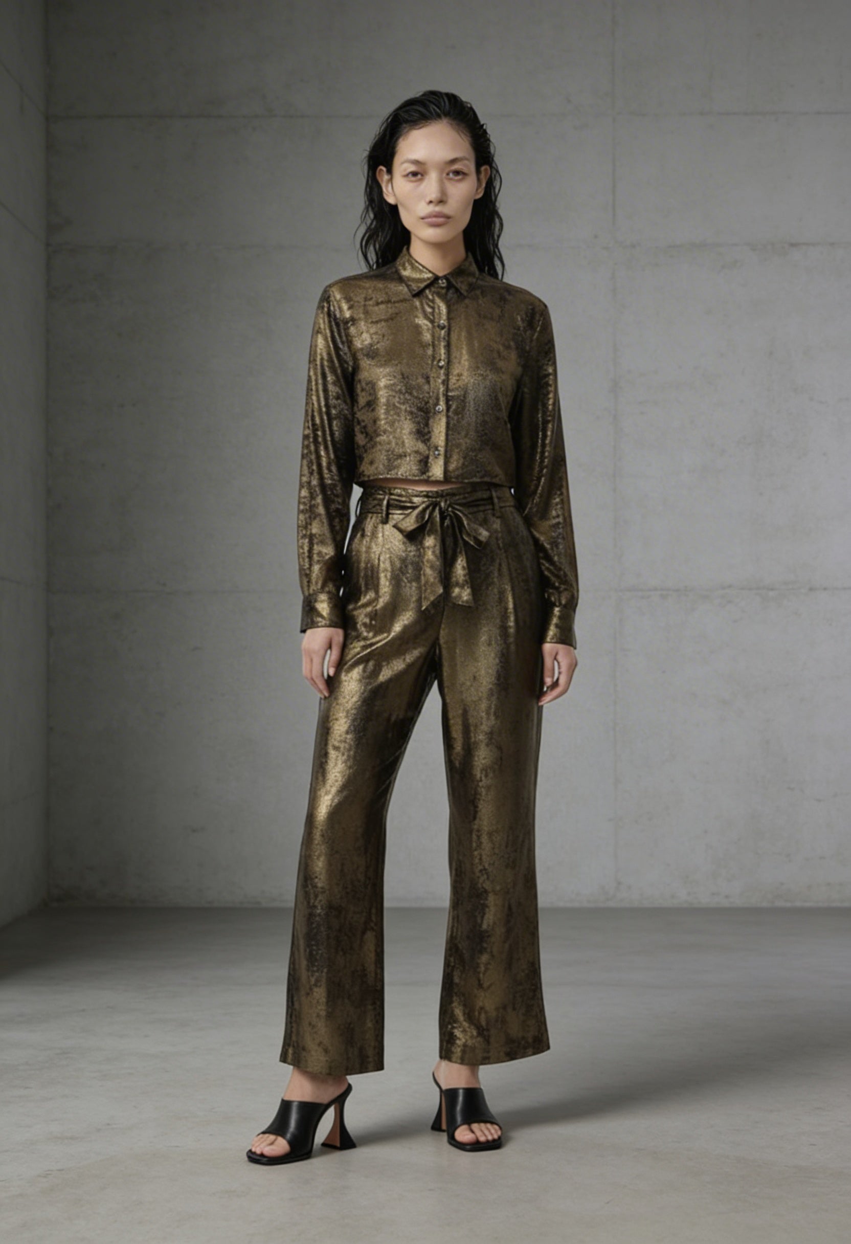 Burnt Gold Cropped Shirt