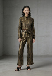 Burnt Gold Cropped Shirt