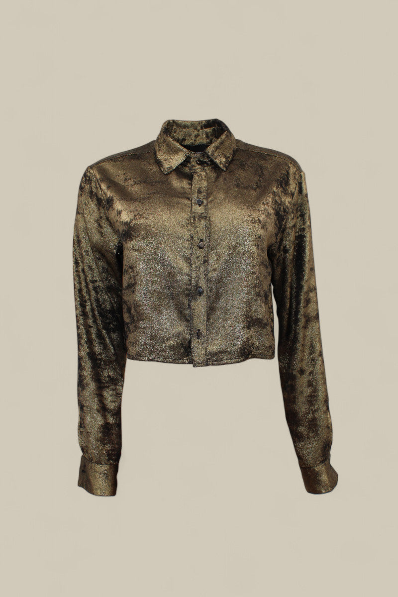 Burnt Gold Cropped Shirt