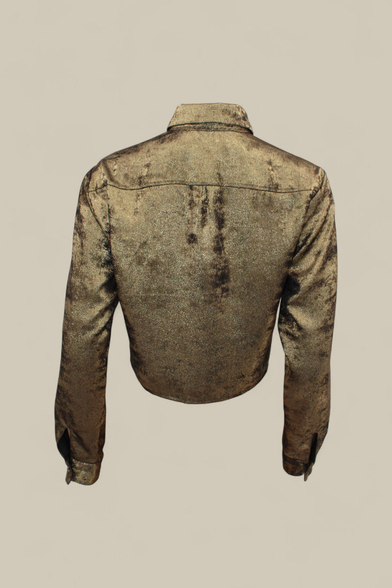 Burnt Gold Cropped Shirt