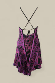 Silk Serpent Noir Dress - Mini -Magenta