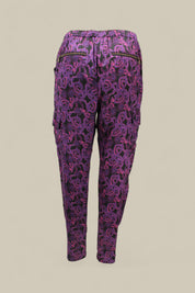 Serpent Noir Silk Cargo Pant - Made to Order - Magenta