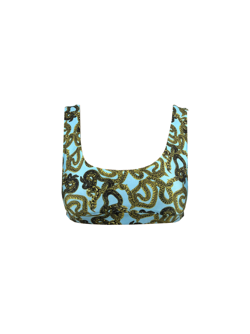 Snake Print Bralette - Turquoise