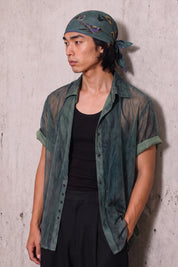 Two Tone Mesh Shirt - Sage