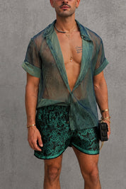 Serpent Noir Shorts - Forest Green