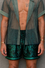 Serpent Noir Shorts - Forest Green