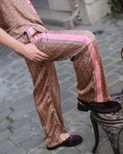 Paisley Motif Pant with Stripe - Rosé