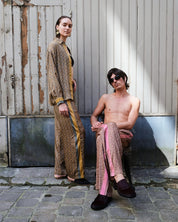 Paisley Motif Pant with Stripe - Mustard