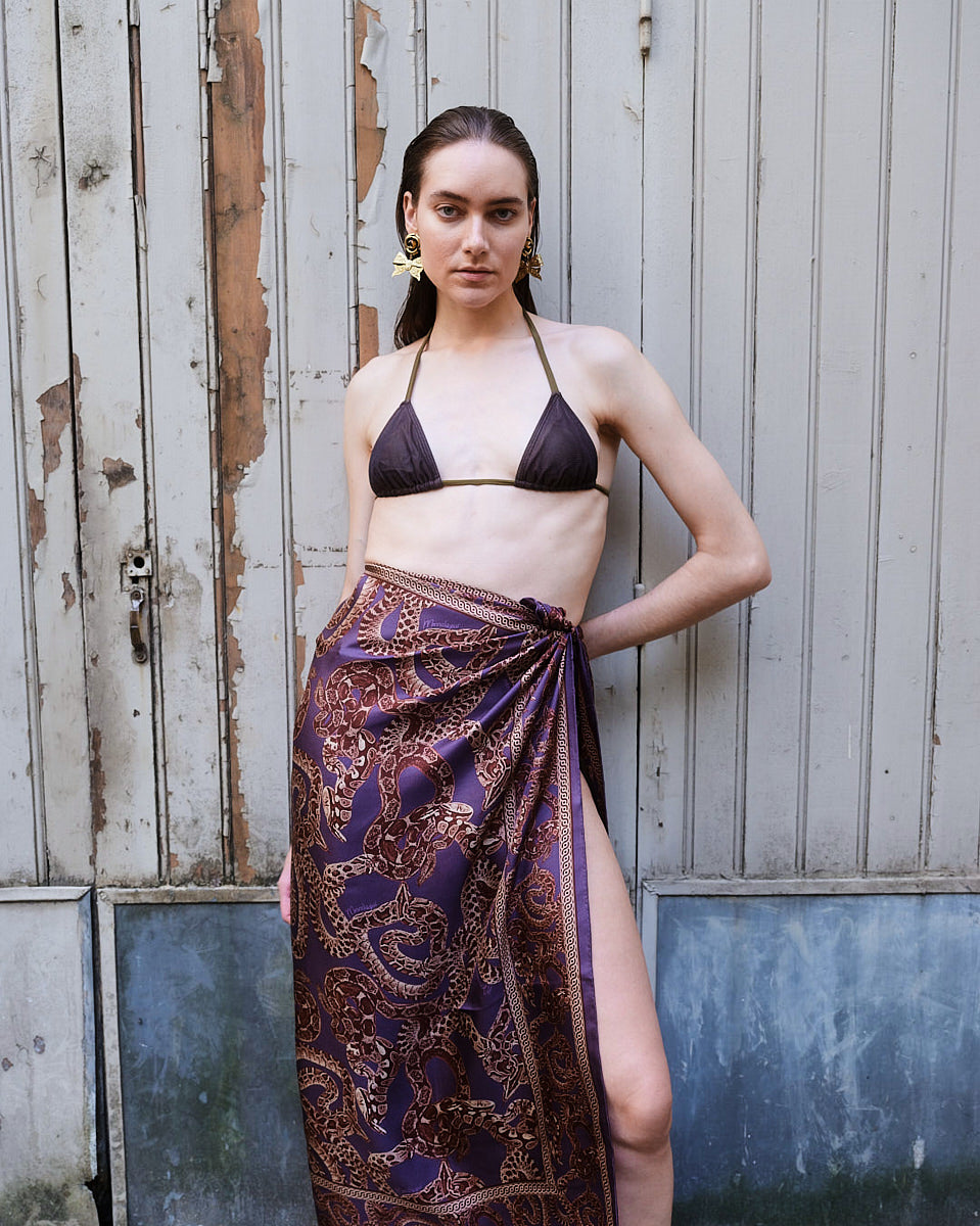 Silk Snake Scarf - Vino x Purple (Large)