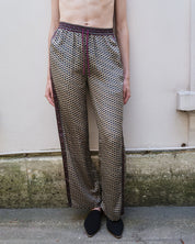 Embossed Botanic Crepe Pant - Forest Plum