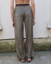 Embossed Botanic Crepe Pant - Forest Plum