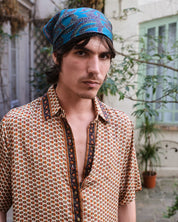 Silk Snake Scarf - Teal x Mint (Small)