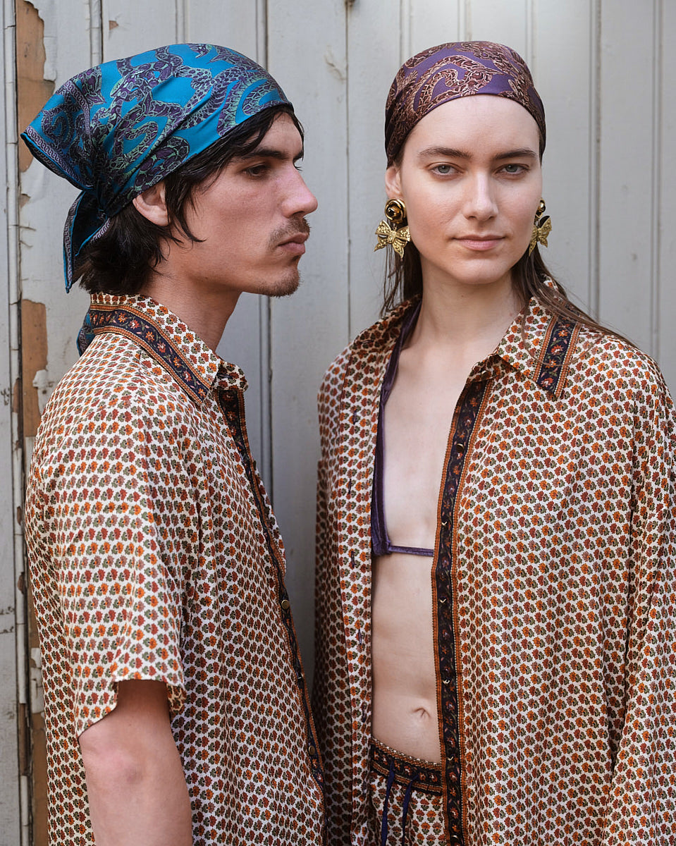 Silk Snake Scarf - Vino x Purple (Small)